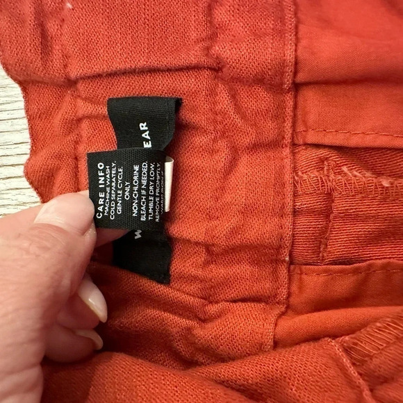 Who What Wear Paper Bag High Waist tapered leg Crop Pants with tie pockets 4 - Picture 8 of 10